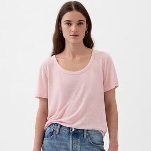 NWT GAP Women’s XL Tall Scoop Neck Short Sleeve Top – Light Pink